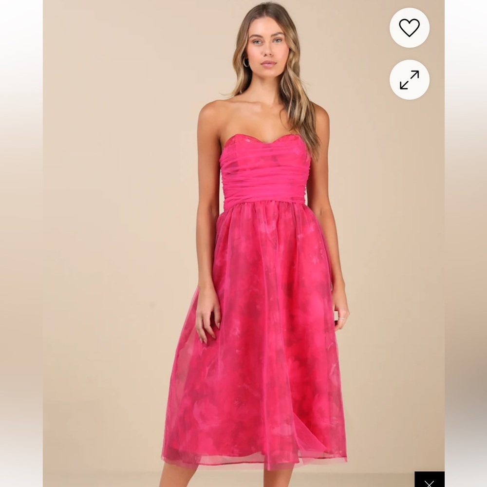 Lulu's Strapless Pink Dress